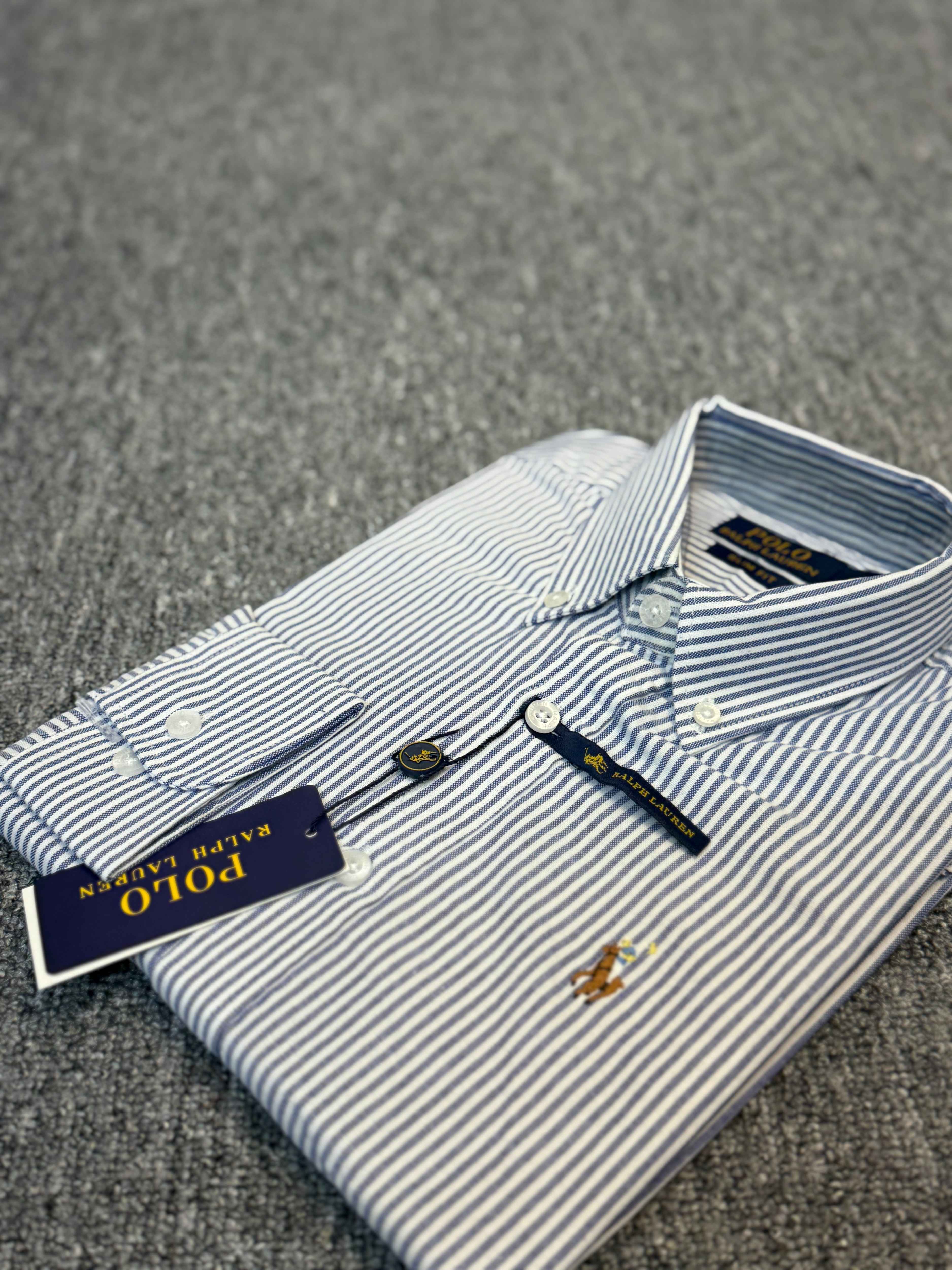 RL Jeans Blue Stripe Shirt alternate view