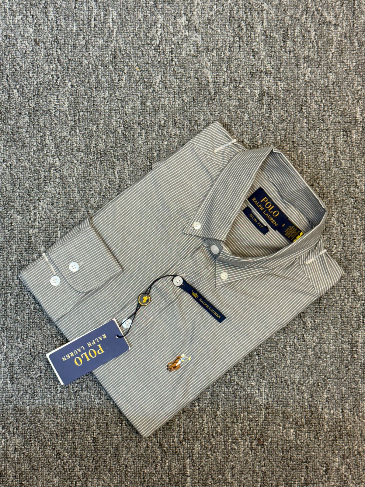 RL Ash & white Pin stripe