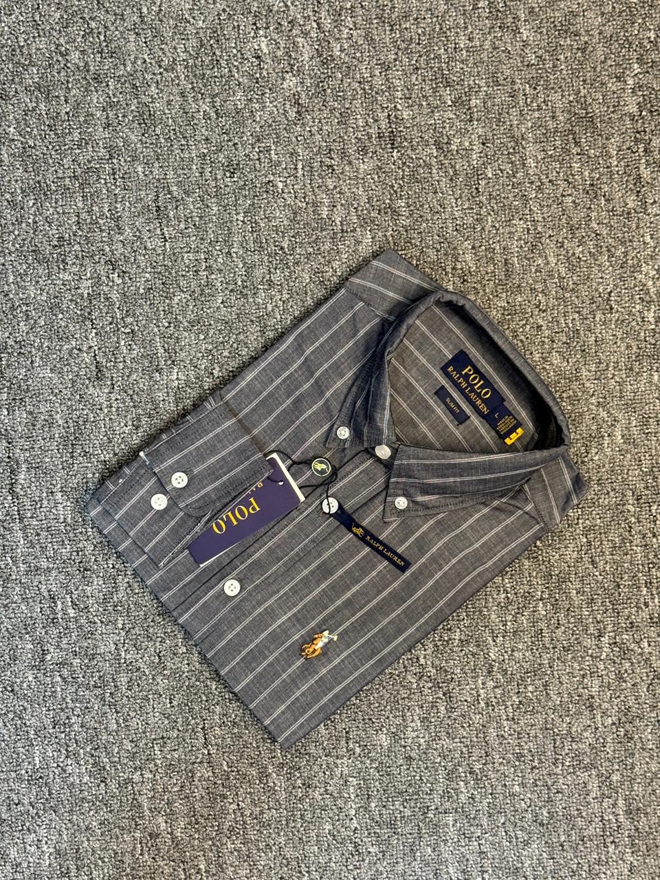 RL Grey & White Stripe Shirt