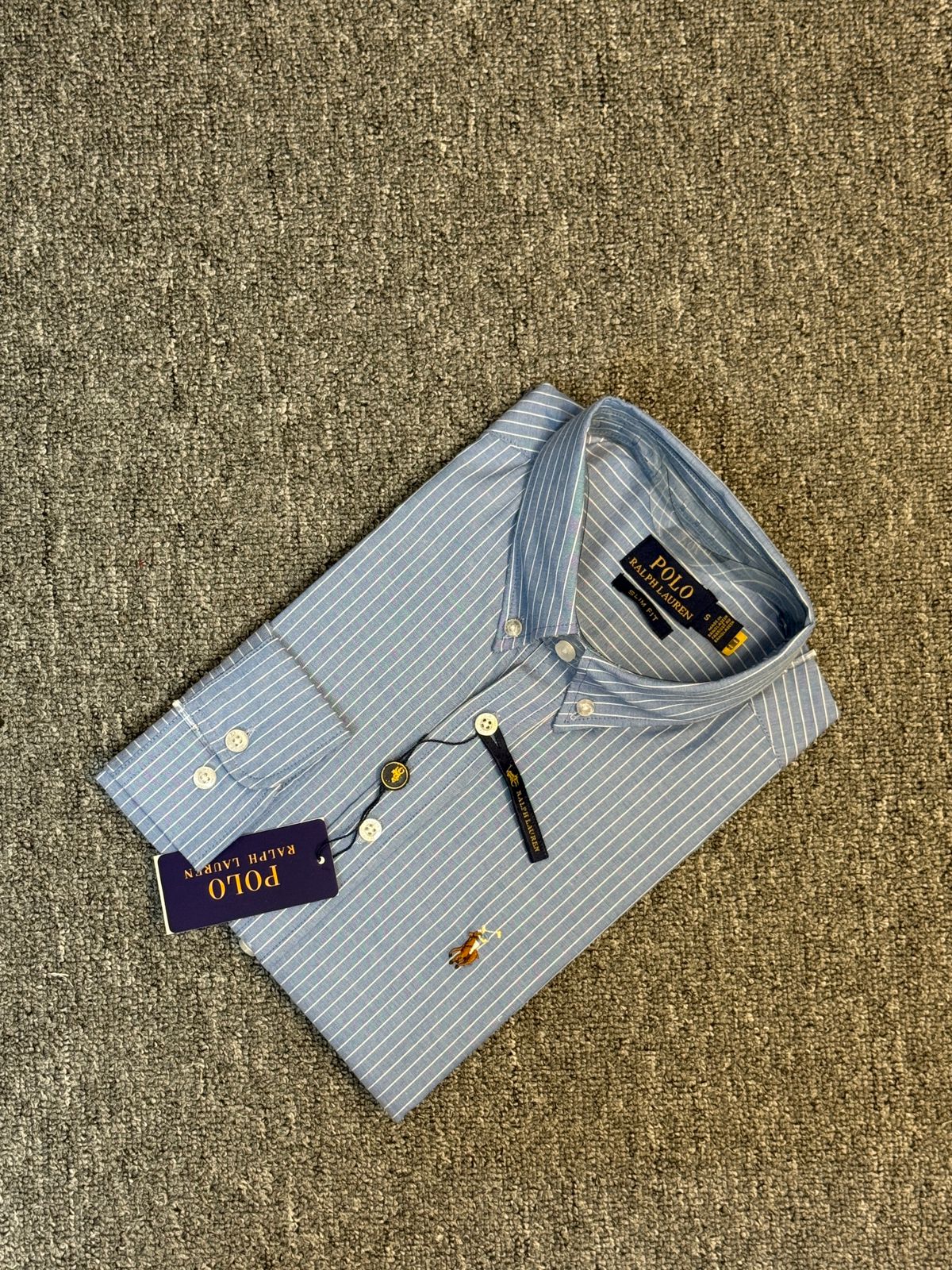 RL Sky-Blue Executive Stripe Shirt