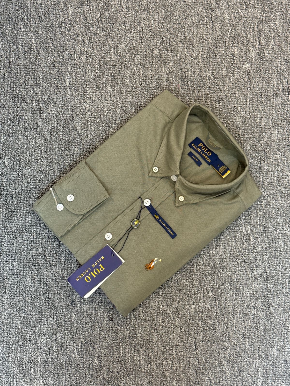 RL Dusty Olive Solid Shirt