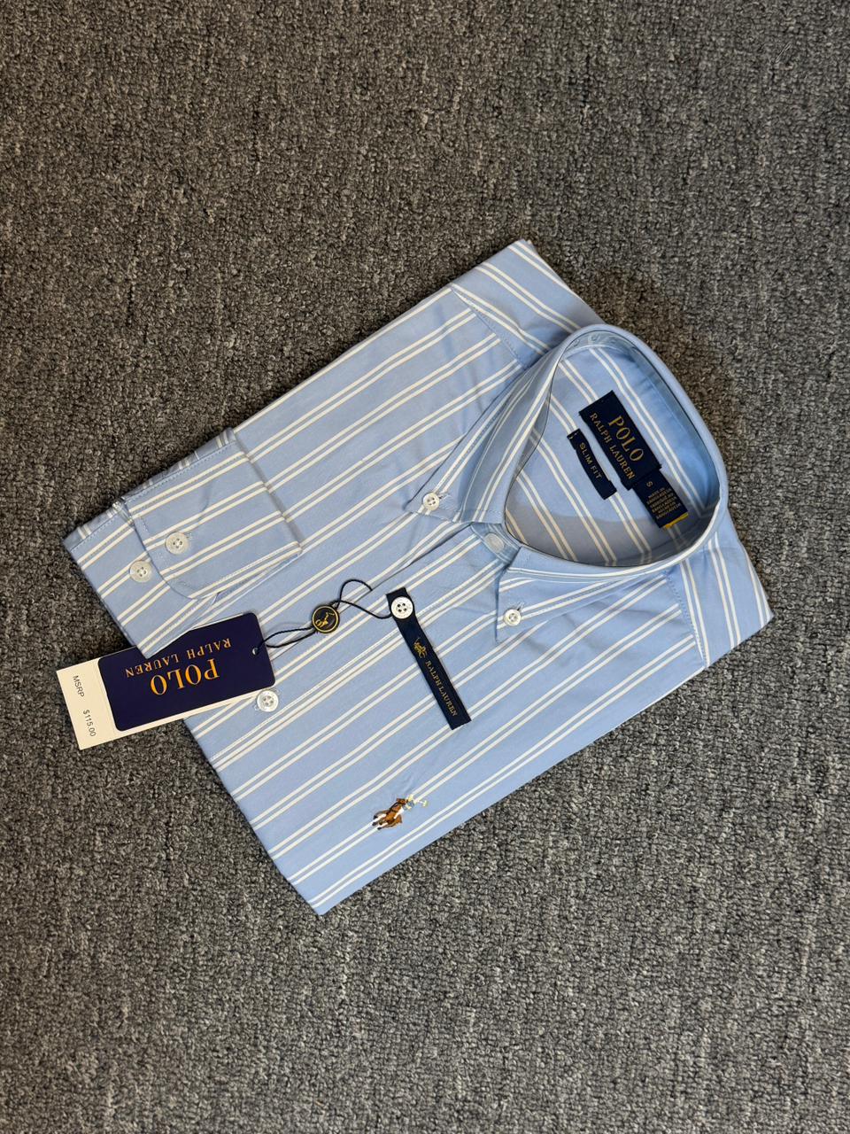 RL Sky-Blue & White Stripe