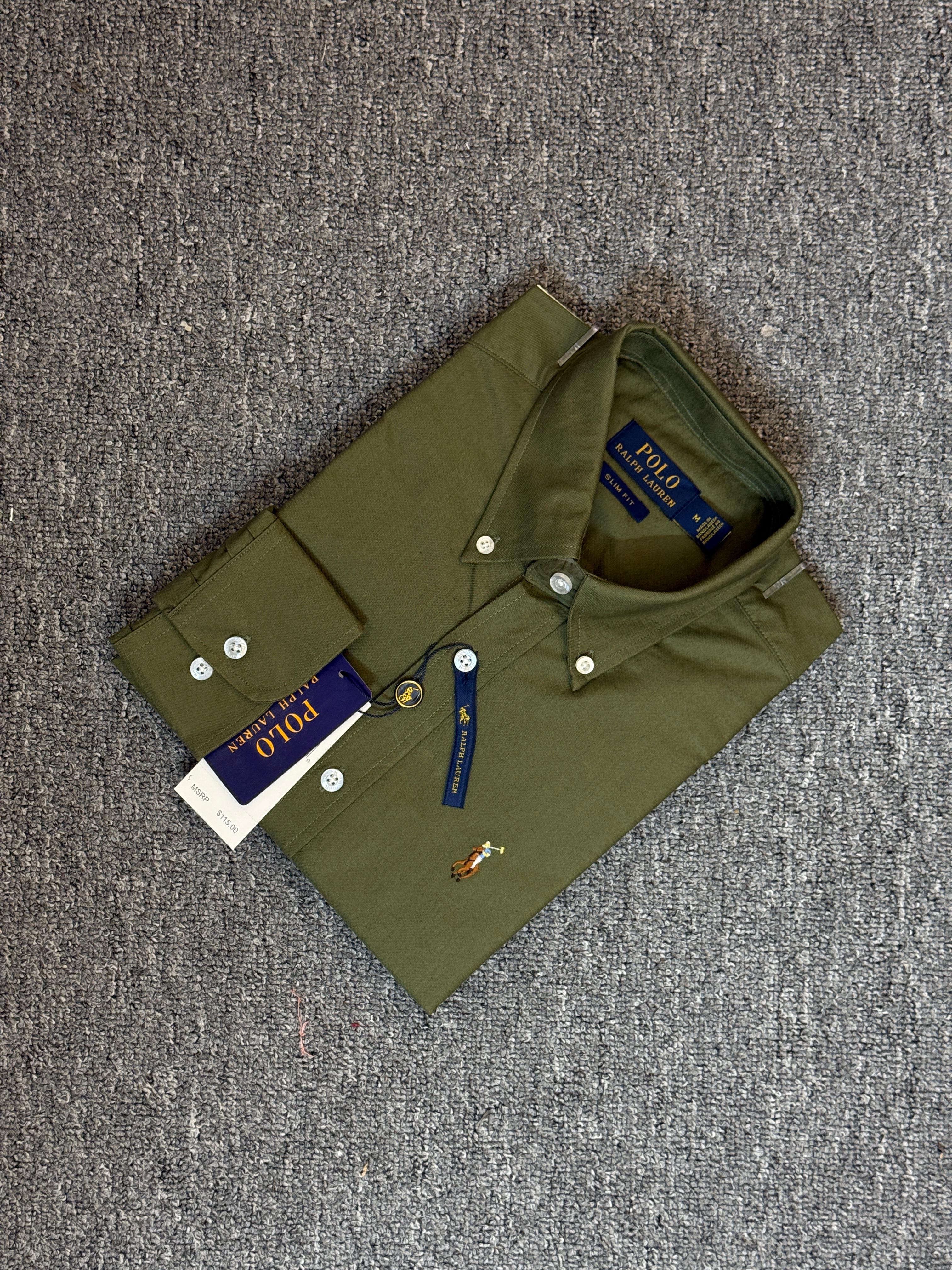 Ralph Lauren Olive Solid Shirt