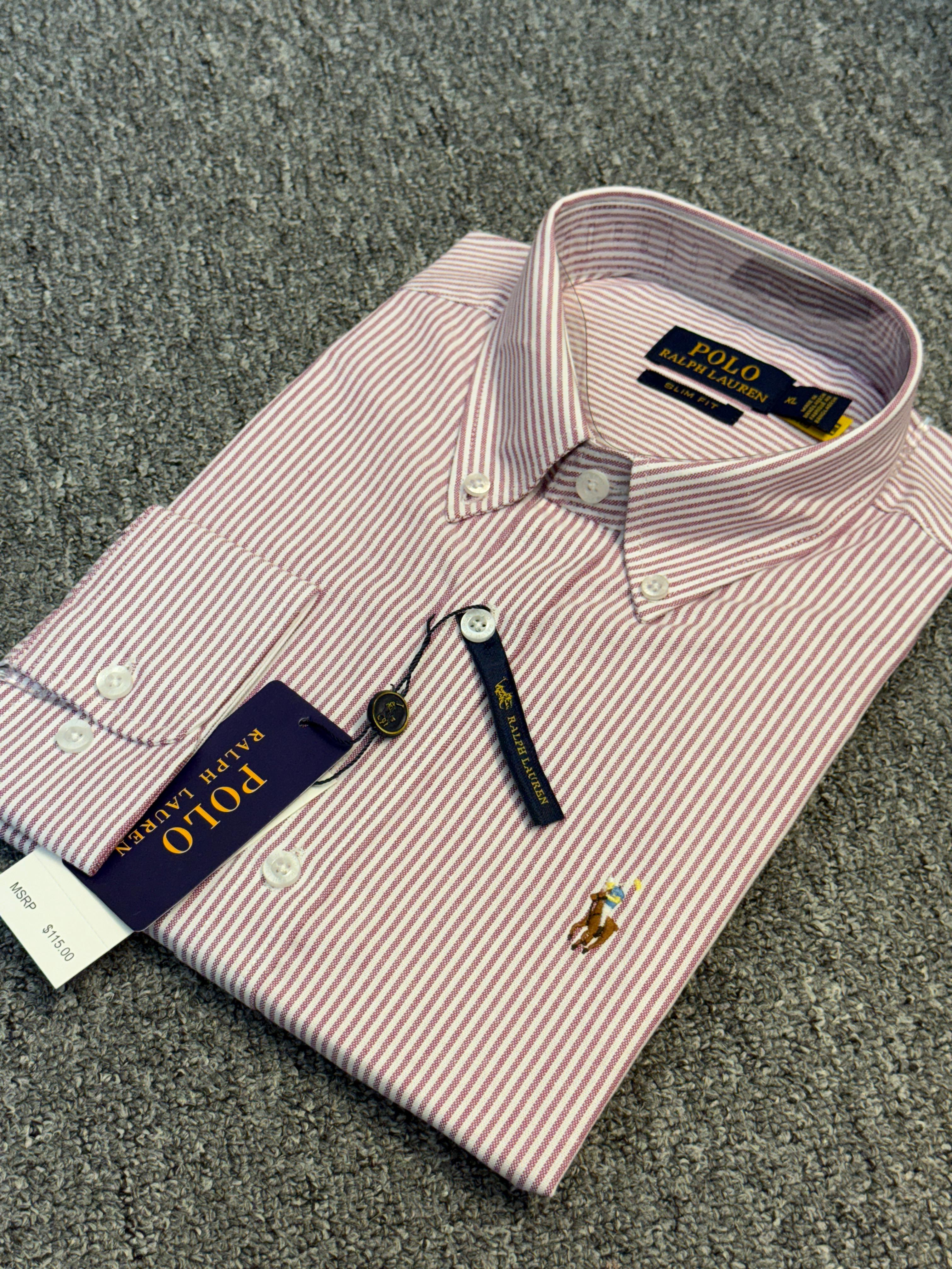 RL Signature Peach Stripe Shirt