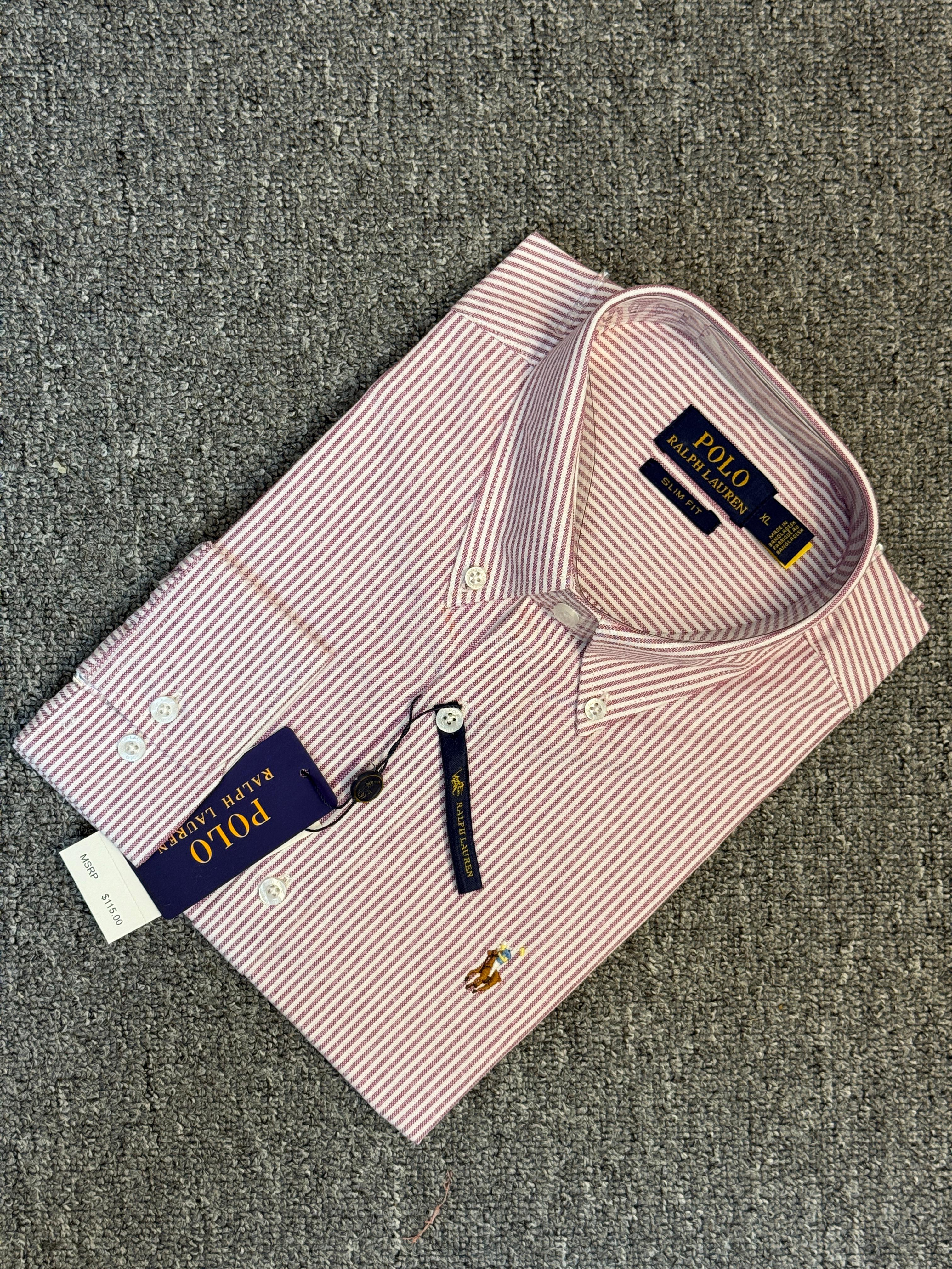 RL Signature Peach Stripe Shirt alternate view