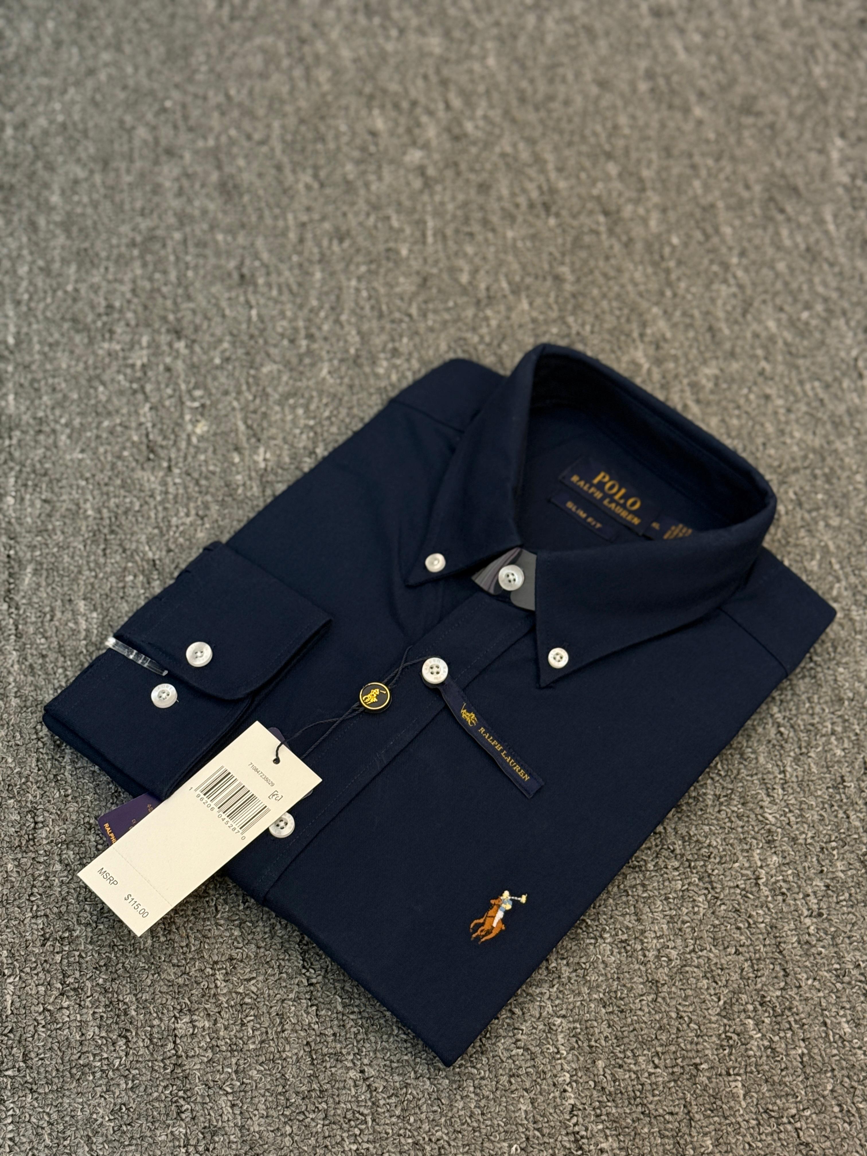 Ralph Lauren Solid Navy Blue Shirt alternate view