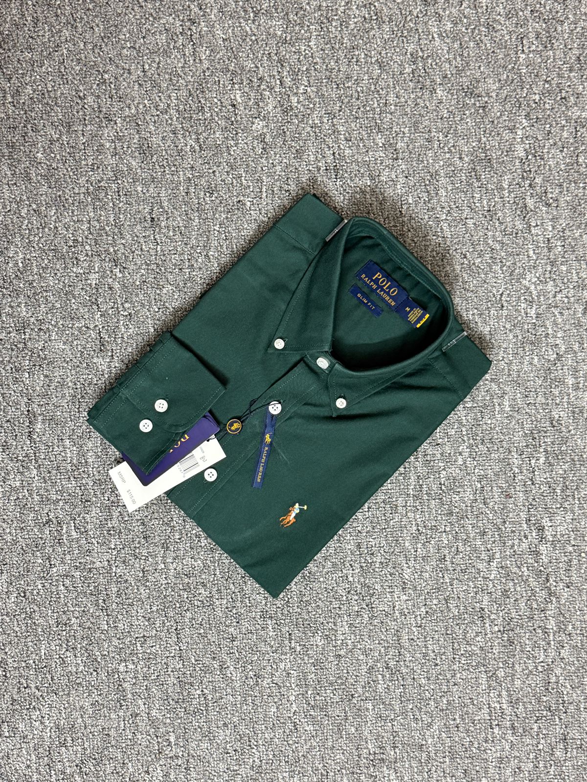RL Bottle Green Solid Shirt