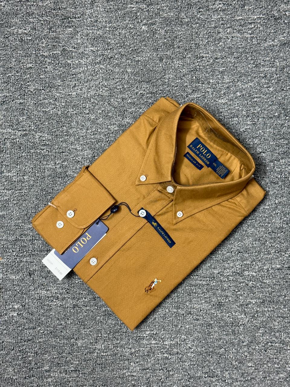 RL Caramel Color Solid Shirt