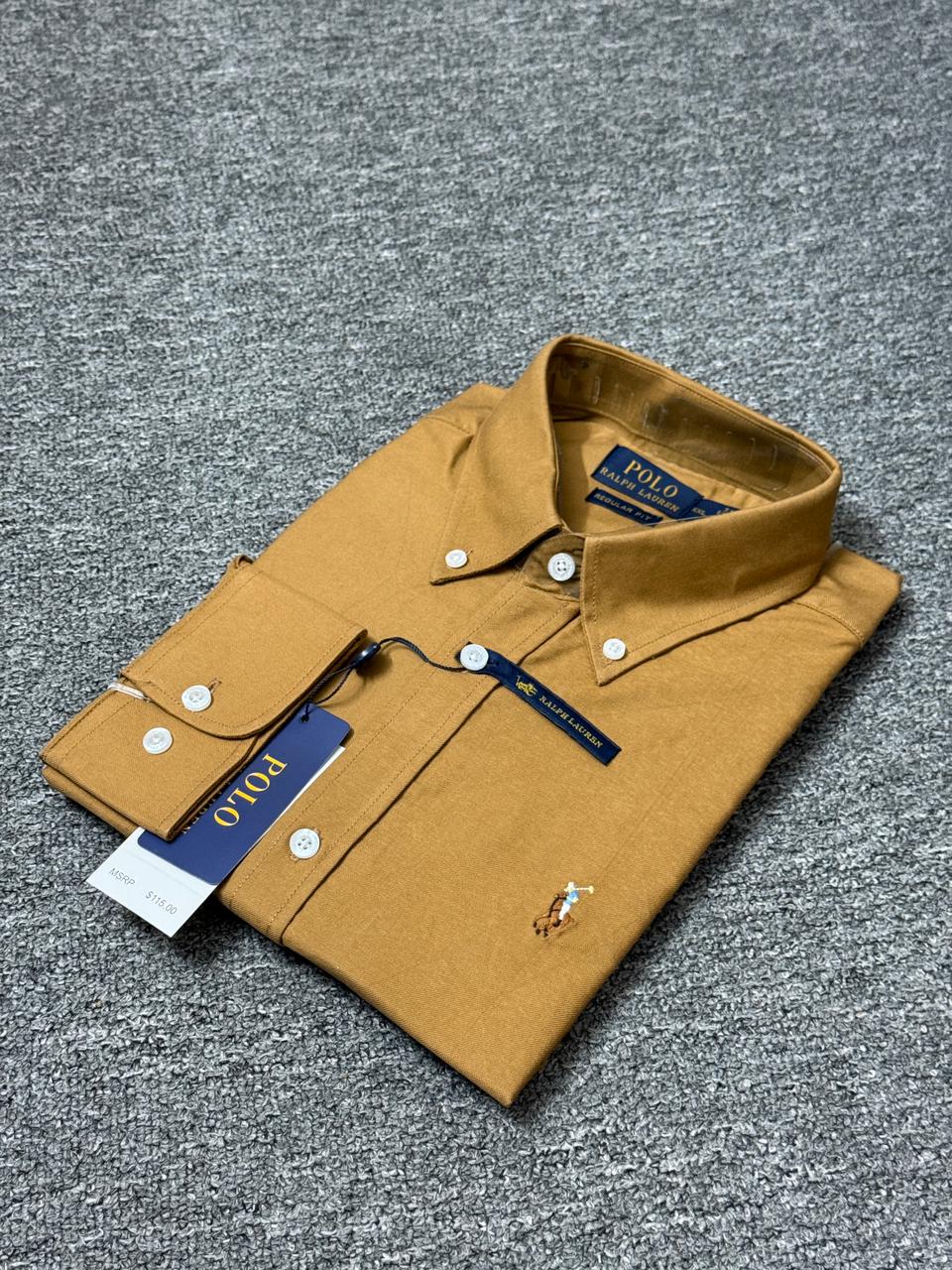 RL Caramel Color Solid Shirt alternate view