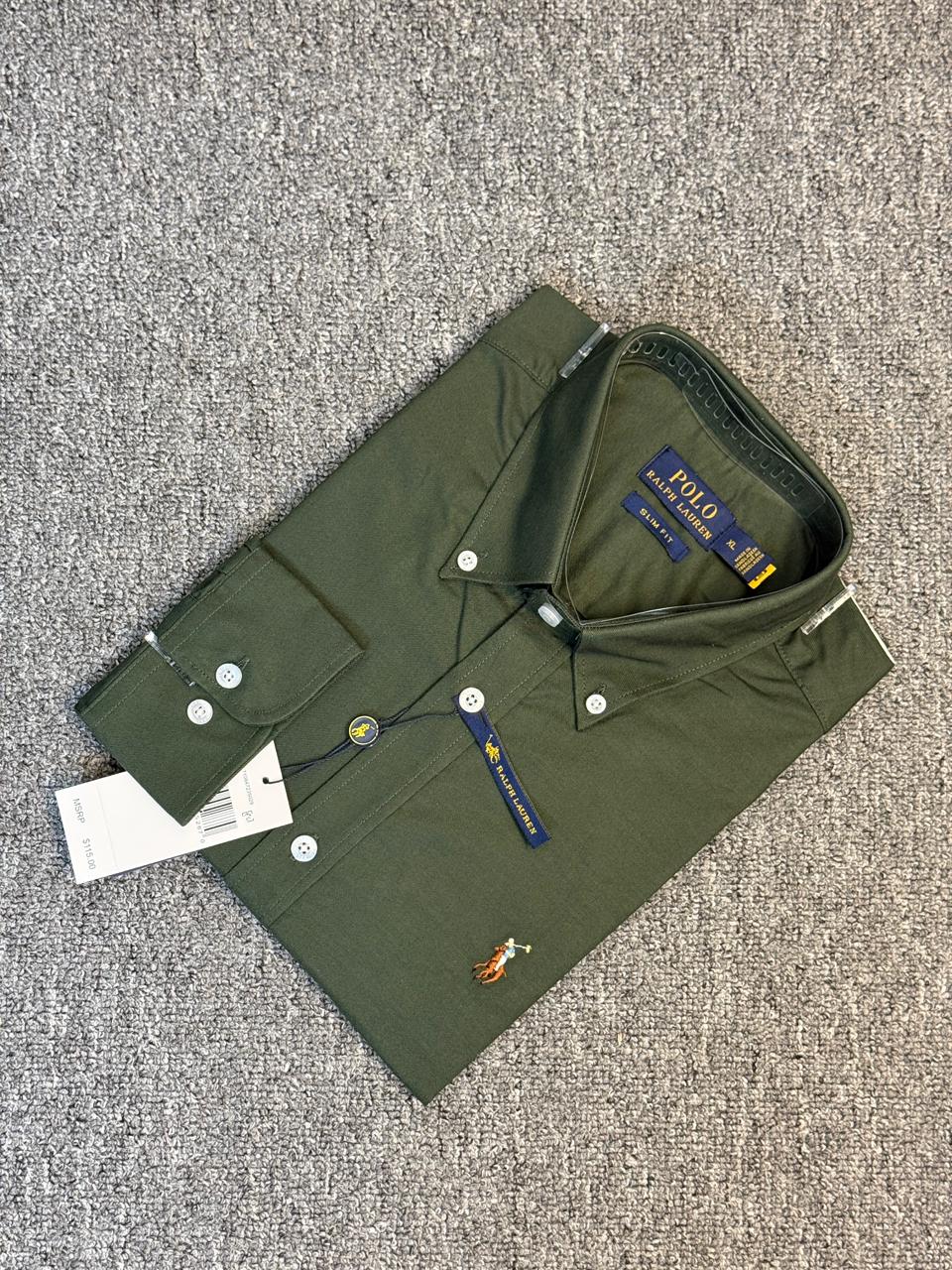 Ralph Lauren Olive Solid Shirt alternate view