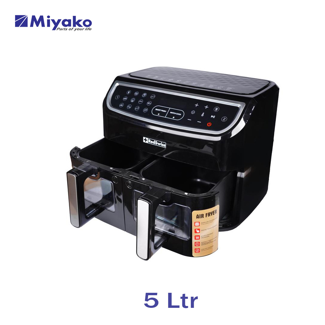 RedSwiss RSAF-101 10L Digital Double Chamber Air Fryer – High-Speed Air Frying with Dual 5L Trays(RedSwiss RSAF-101 10L ডিজিটাল ডাবল চেম্বার এয়ার ফ্রায়ার - ডুয়াল 5L ট্রে সহ হাই-স্পিড এয়ার ফ্রাইং)
