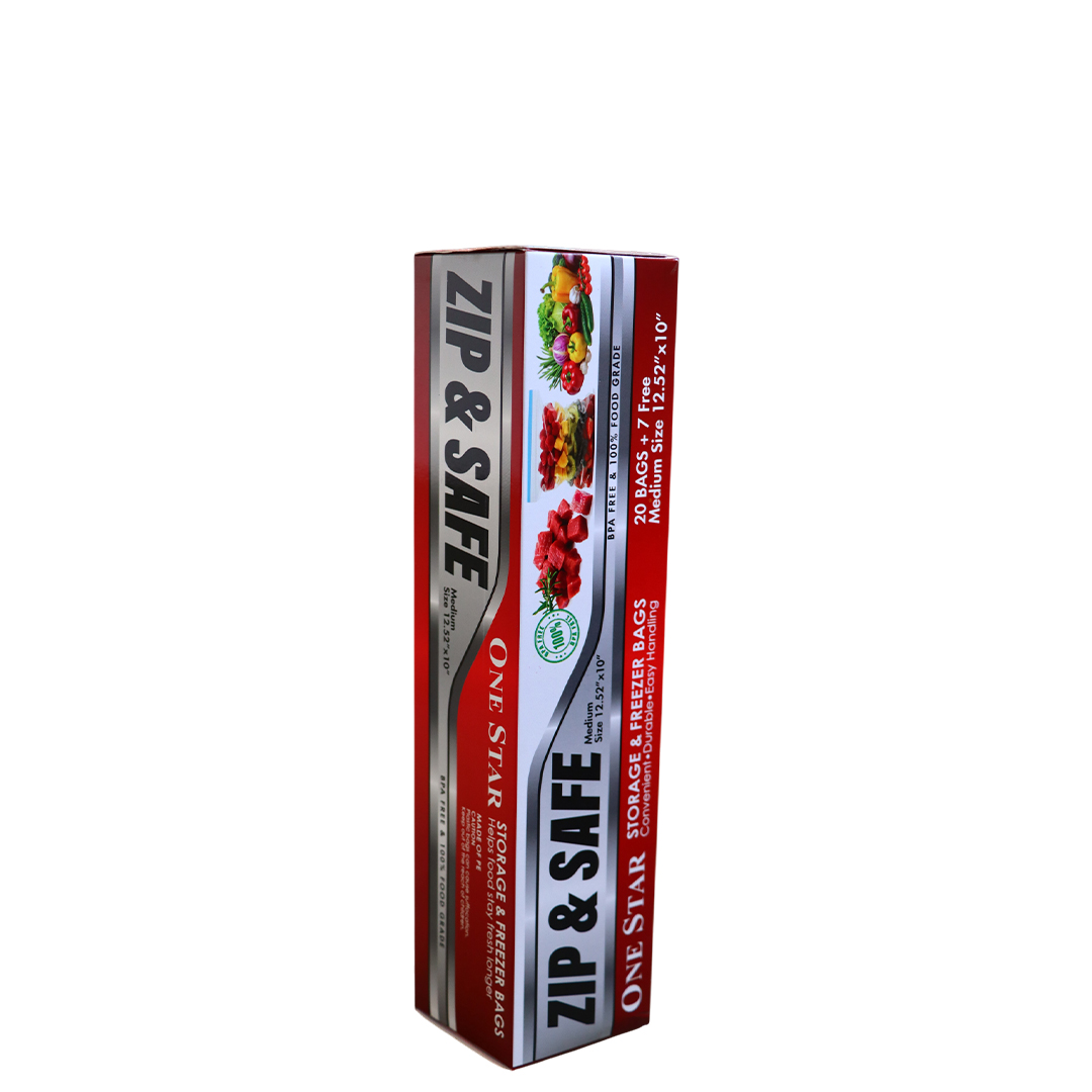 ZIP & SAFE BAG Medium Size (12.52" x 10") 27 PCS  ONESTAR ওয়ানস্টার জিপ অ্যান্ড সেফ ব্যাগ মাঝারি সাইজ (১২.৫২" × ১০") ২৭ পিস
