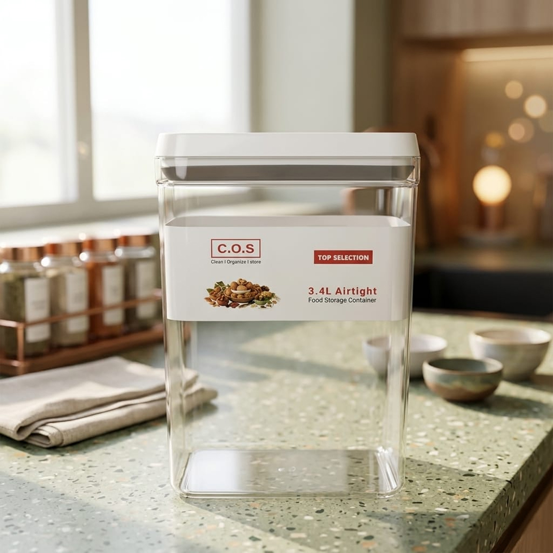 3.4LTR AIRTIGHT ACRYLIC JAR (৩.৪ লিটার এয়ারটাইট অ্যাক্রিলিক জার)