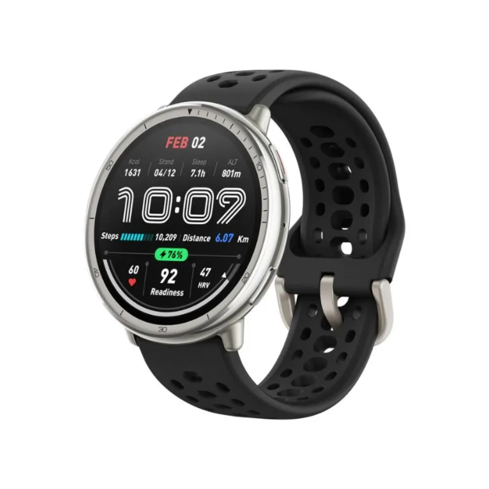 Amazfit Active 2(Round) 1.32inch with 160+ Workout Modes Smartwatch- Black