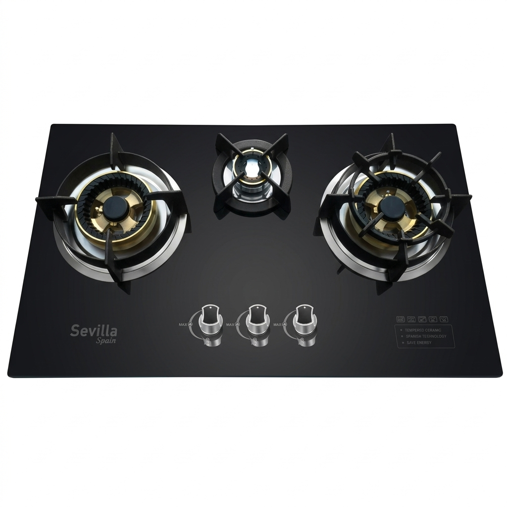 Sevilla Burner Marble Tempered panel Cooktop