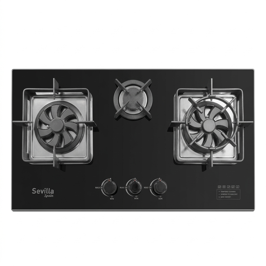 Sevilla Burner Marble Tempered panel Cooktop