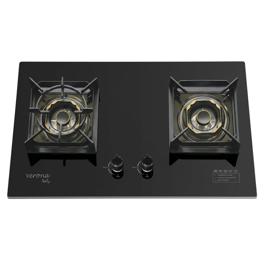 Verona Italy 2-Burner Marble Tempered panel Cooktop