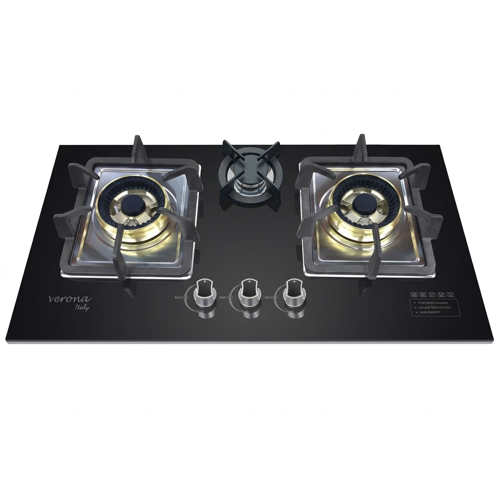 Verona Burner Marble Tempered panel Cooktop