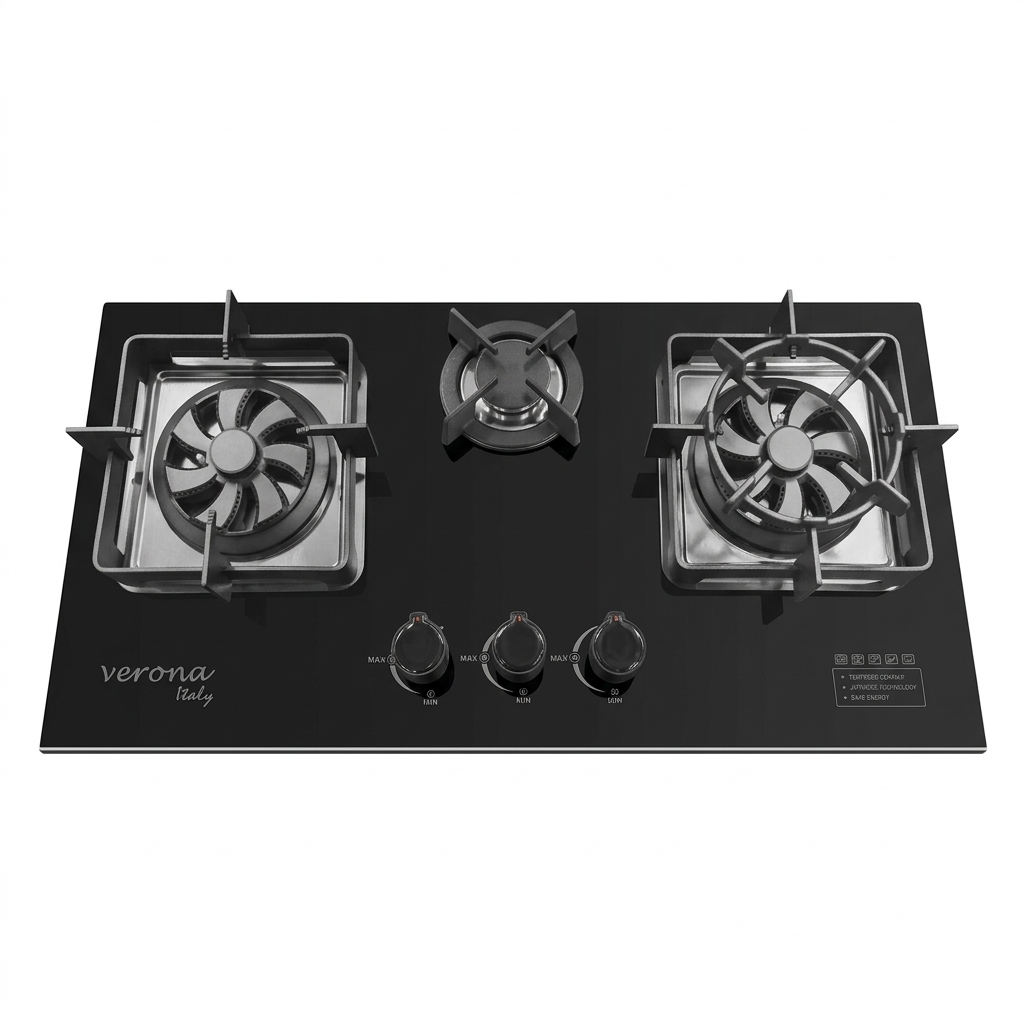 Verona Burner Marble Tempered panel Cooktop
