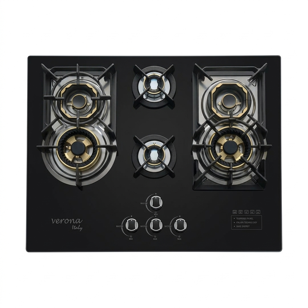 Verona Burner Marble Tempered panel Cooktop