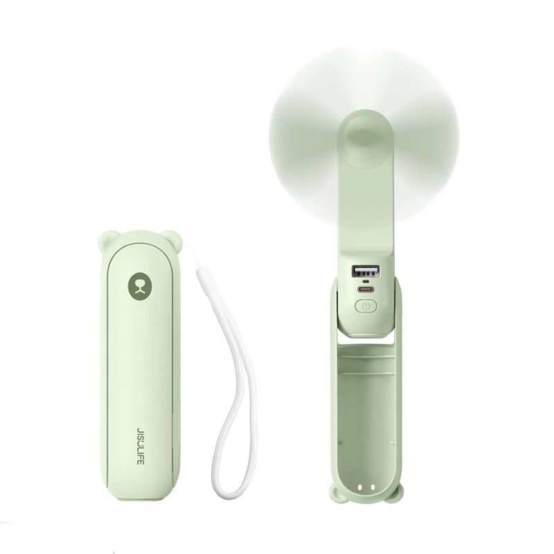 JISULIFE F8 3-in-1 Mini Foldable Fan with Flashlight & Power Bank 2000mAh