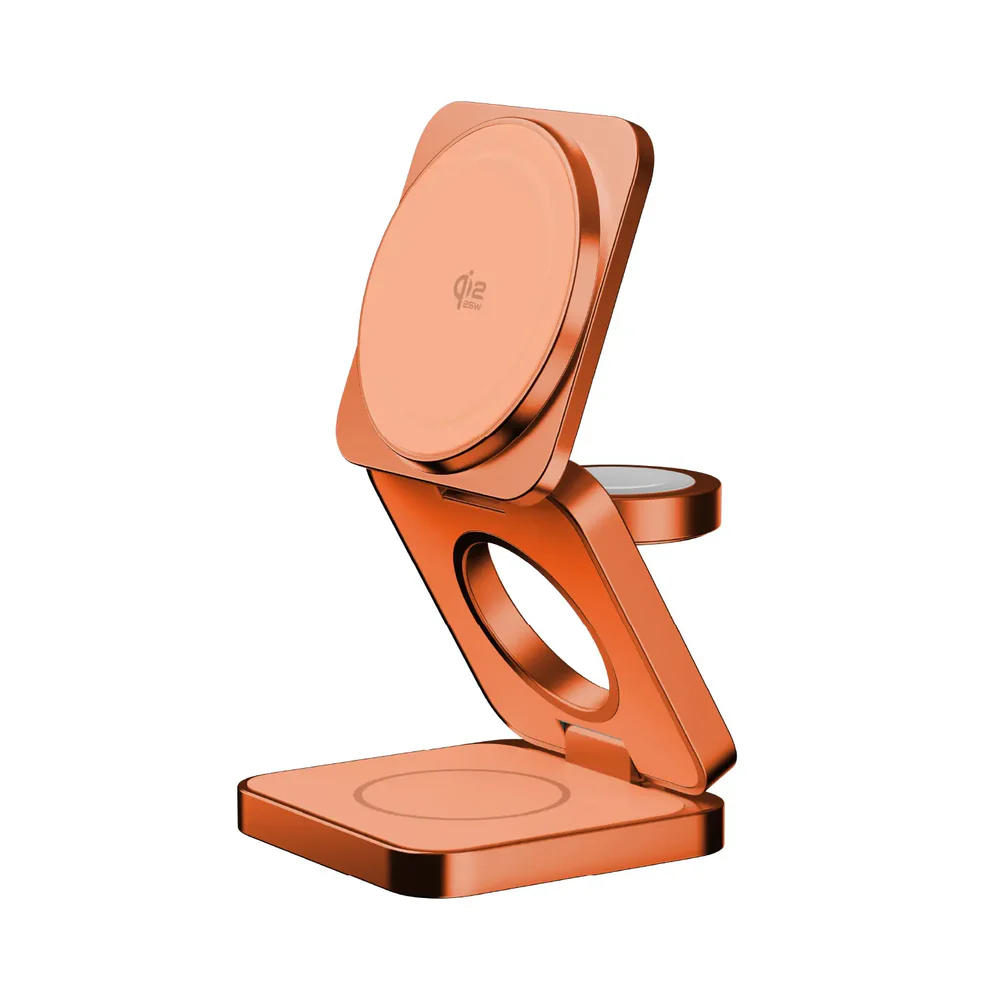 Momax 1-Charge Q.Port² Qi2 25W 3-in-1 Magnetic Wireless Charging Station (UK plug)