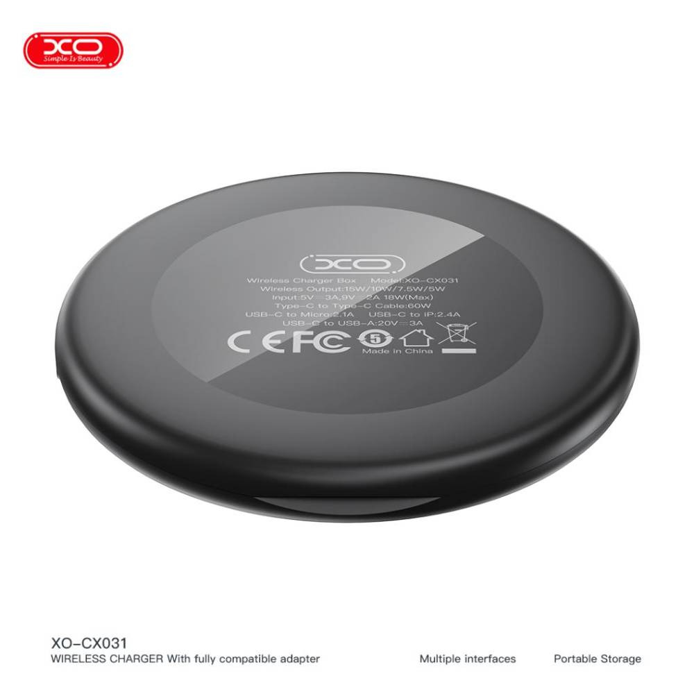 XO-CX031 Wireless Charger and Compatible Adapter