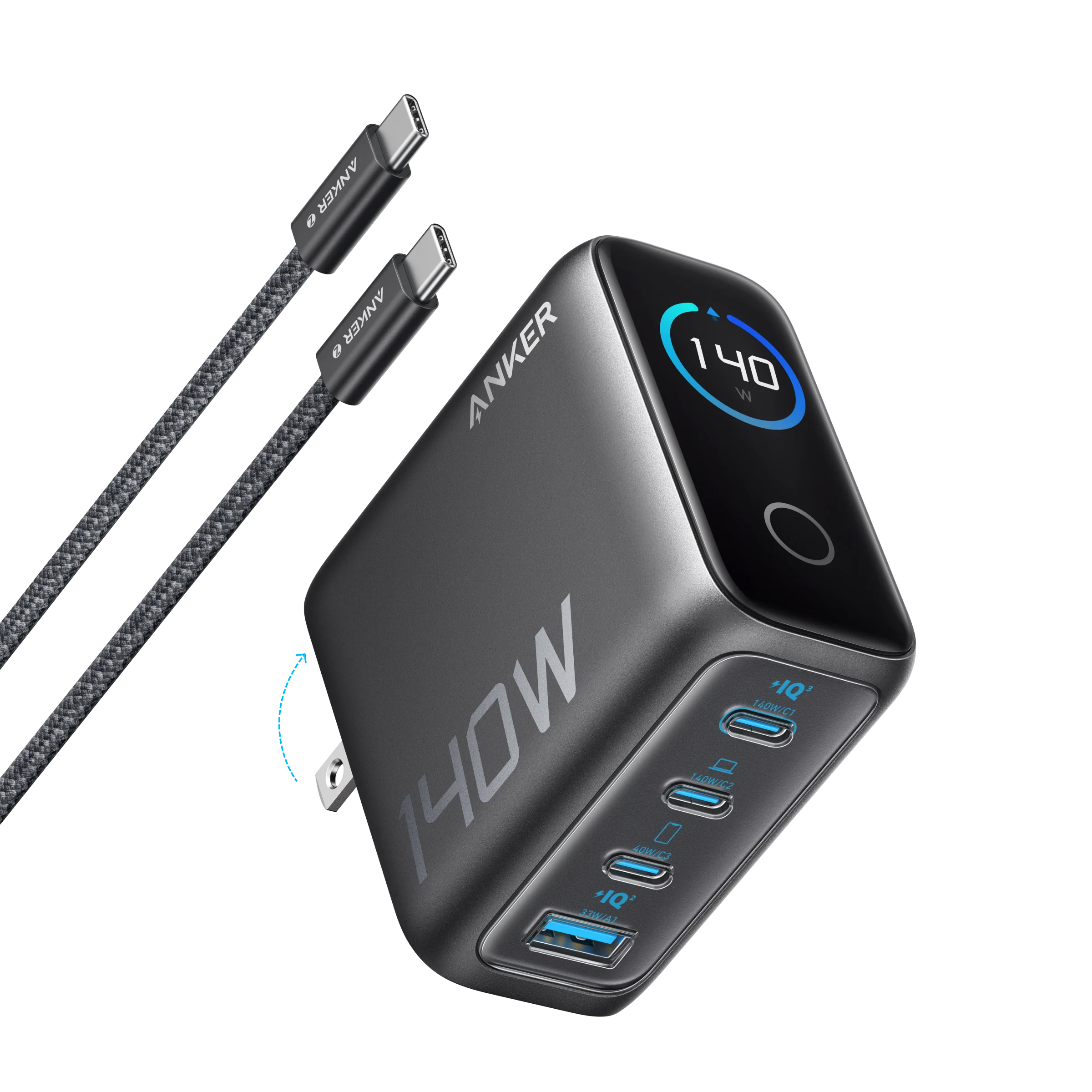 Anker Charger 140W 4 Port PD 3.1 With USB C Cable – Global Version